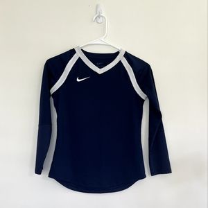 Nike Girls Blue/White Long Sleeve Athletic Shirt